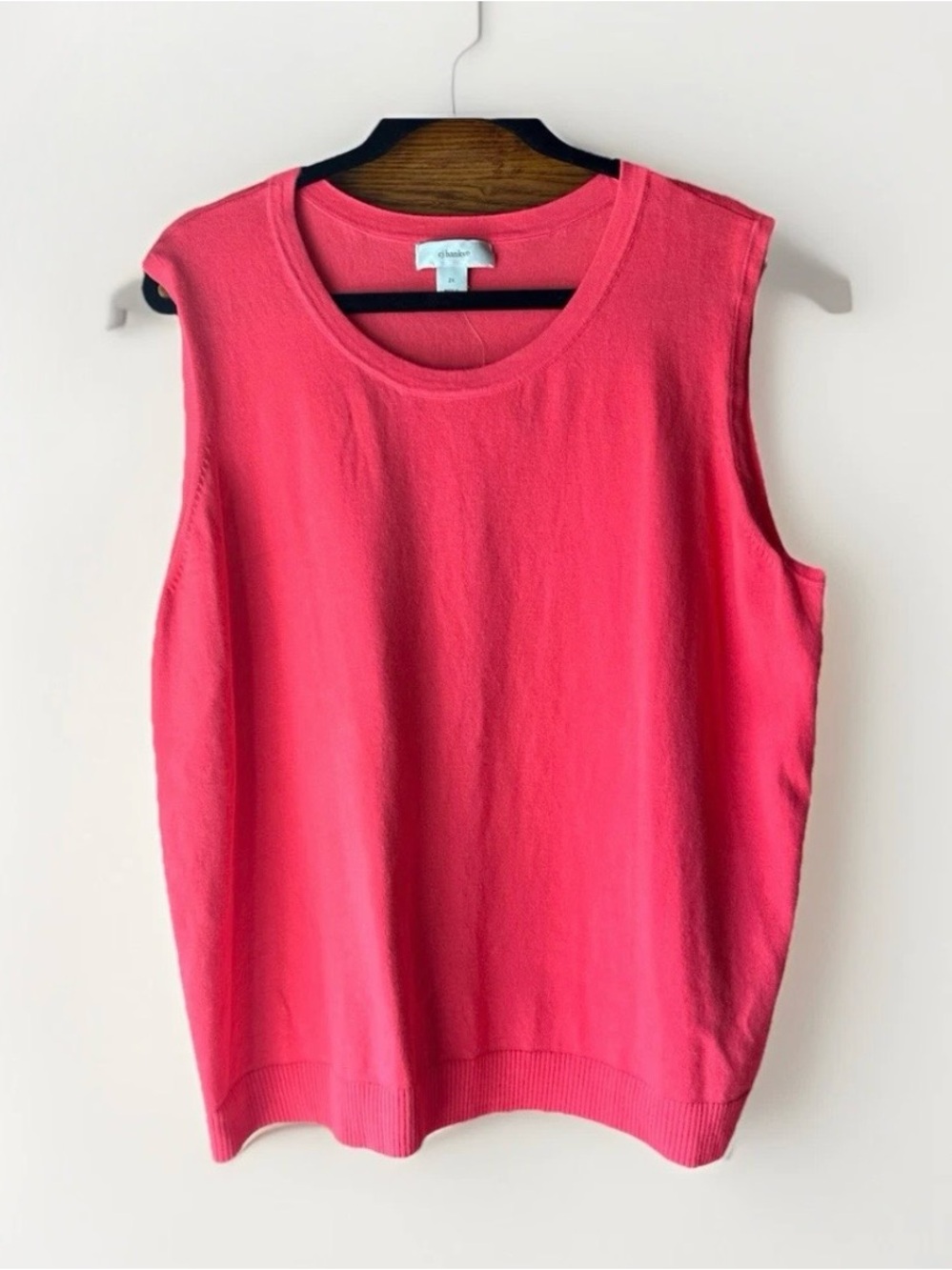 CJ Banks Sleeveless Knit Sweater Vest in Bright Pink